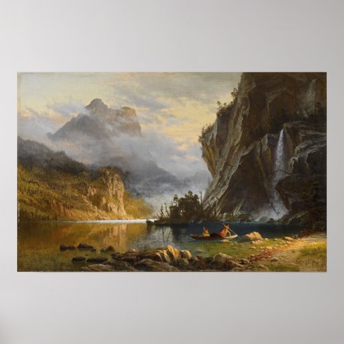 Bierstadt _ Indians Spear Fishing Poster