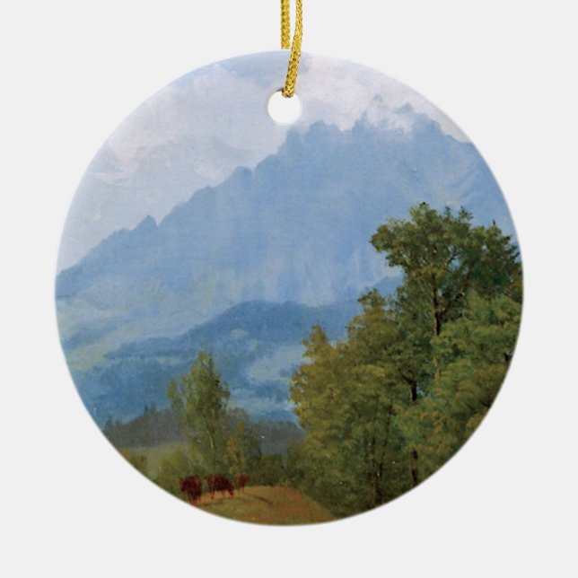 Bierstadt - Mount Pilatus, Switzerland Ceramic Ornament (Front)