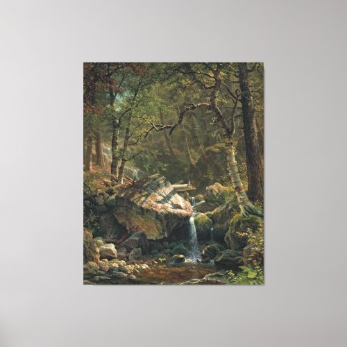 Bierstadt Mountain Brook Landscape Painting Canvas Print