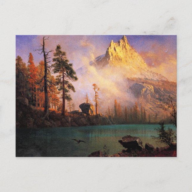 Bierstadt - Mountain Lake, fine art painting Postcard (Front)