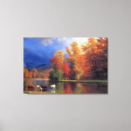 Bierstadt On The Saco Painting Canvas Print