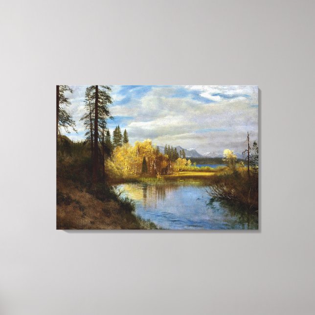 Bierstadt - Outlet at Lake Tahoe Canvas Print (Front)