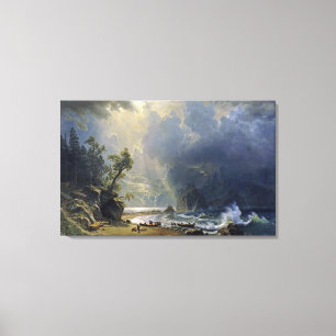 Bierstadt Puget Sound Pacific Coast Painting Canvas Print