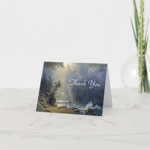 Bierstadt Puget Sound Pacific Coast Painting Letterpress Thank You Card