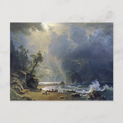 Bierstadt Puget Sound Pacific Coast Painting Postcard