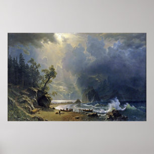Bierstadt Puget Sound Pacific Coast Painting Poster