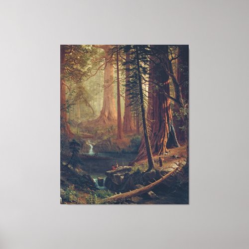 Bierstadt Redwood Trees Painting Canvas Print
