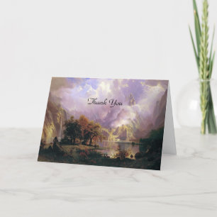 Bierstadt Rocky Mountain Landscape Painting Letterpress Thank You Card