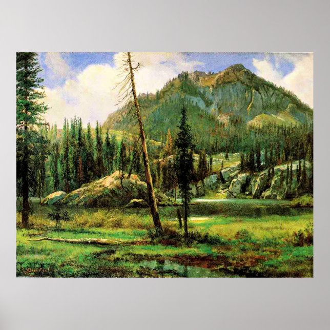Bierstadt - Sierra Nevada Mountains, fine art Poster (Front)