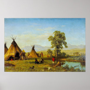Bierstadt - Sioux Village Near Fort Laramie Poster