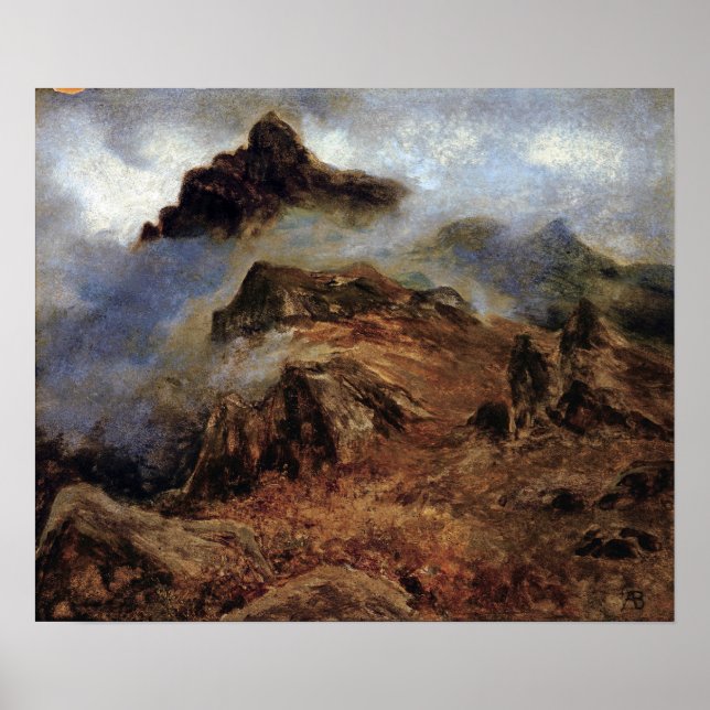 Bierstadt - Study Of Rocky Mountains Poster (Front)