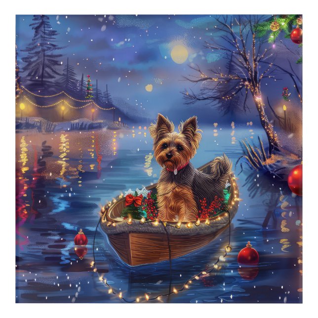 Biewer Terrier Christmas Festive Voyage Acrylic Print (Front)