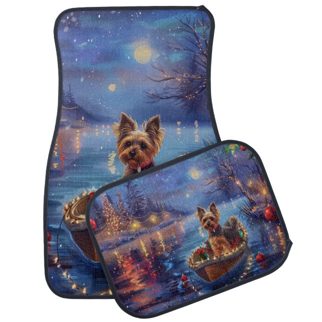 Biewer Terrier Christmas Festive Voyage Car Floor Mat (Set)