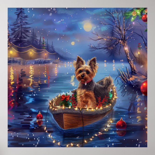 Biewer Terrier Christmas Festive Voyage Poster (Front)