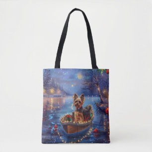 Biewer Terrier Christmas Festive Voyage Tote Bag