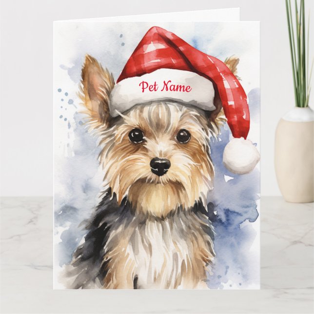 Biewer Terrier Christmas Personalized  Card (Front)