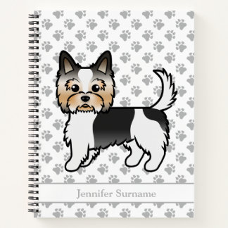Biewer Terrier Cute Cartoon Dog &amp; Custom Name Notebook