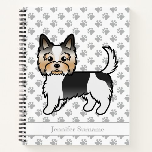 Biewer Terrier Cute Cartoon Dog  Custom Name Notebook