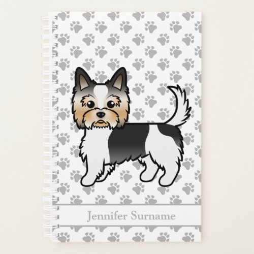 Biewer Terrier Cute Cartoon Dog Drawing  Name Planner