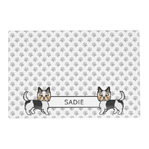 Biewer Terrier Cute Cartoon Dog & Name Placemat