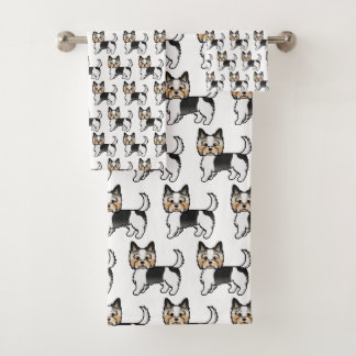Biewer Terrier Cute Cartoon Dog Pattern Bath Towel Set