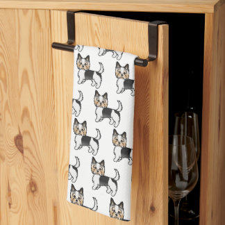 Biewer Terrier Cute Cartoon Dog Pattern Kitchen Towel