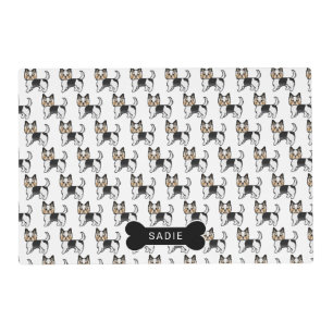 Biewer Terrier Cute Cartoon Dog Pattern & Name Placemat