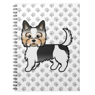 Biewer Terrier Cute Cartoon Dog &amp; Paws Notebook