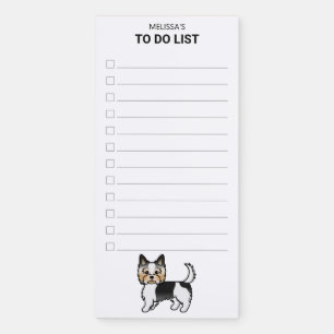 Biewer Terrier Cute Cartoon Dog To Do List Magnetic Notepad