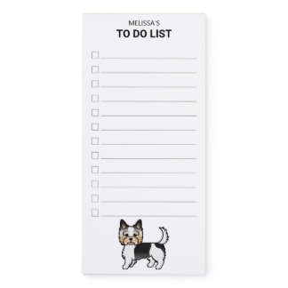 Biewer Terrier Cute Cartoon Dog To Do List Magnetic Notepad