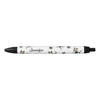 Biewer Terrier Cute Cartoon Dog With Paws &amp; Name Black Ink Pen