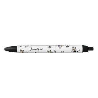 Biewer Terrier Cute Cartoon Dog With Paws &amp; Name Pen