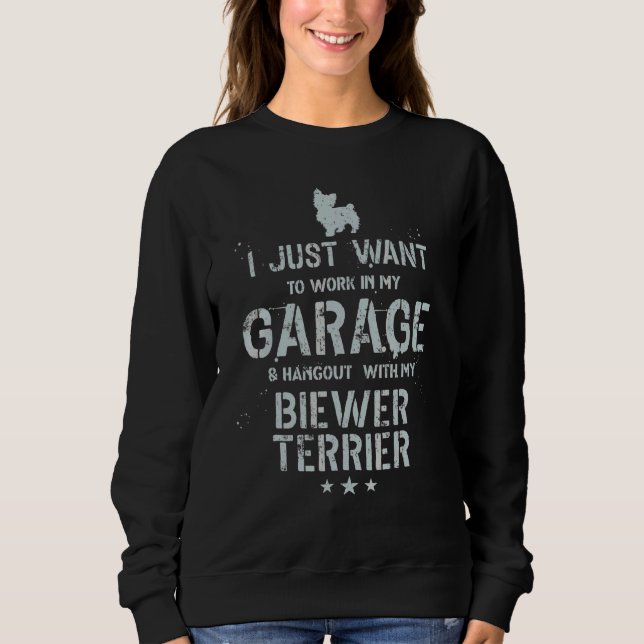 Biewer Terrier Dad Garage Men Hang Sweatshirt (Front)