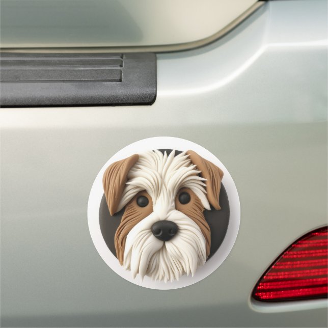 Biewer Terrier Dog 3D Inspired Car Magnet (In Situ)