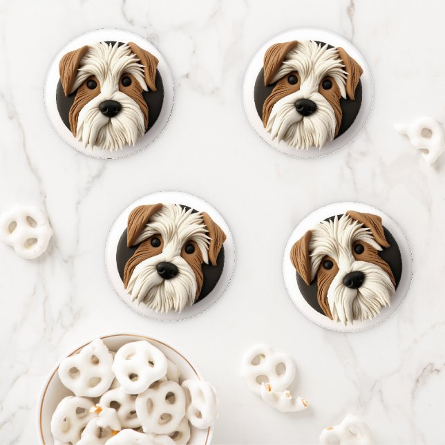 Biewer Terrier Dog 3D Inspired Coaster Set (In Situ)