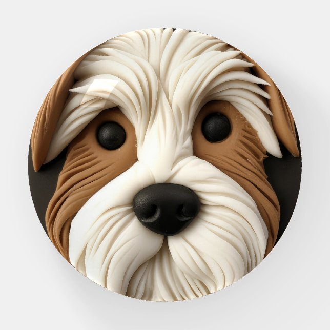 Biewer Terrier Dog 3D Inspired Paperweight (Front)