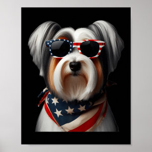 Biewer Terrier Dog 4th Of July American Independen Poster