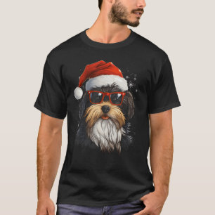 Biewer Terrier Dog Christmas Graphic Tees for Men 