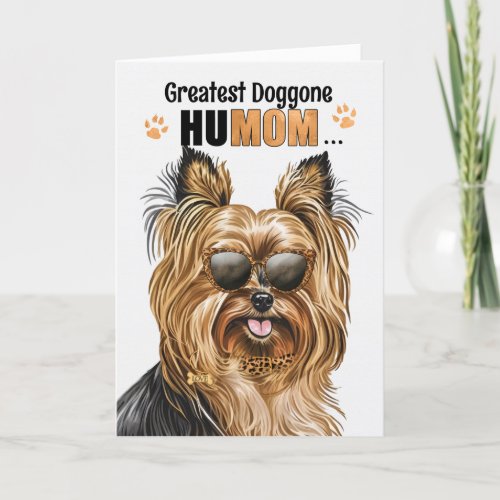 Biewer Terrier Dog Greatest HuMOM Mothers Day Holiday Card
