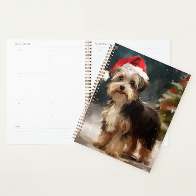 Biewer Terrier Dog in Snow Christmas  Planner (Display)