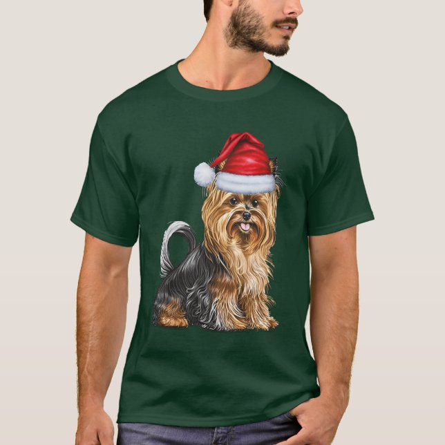 Biewer Terrier Dog Lover Funny Christmas T-Shirt (Front)