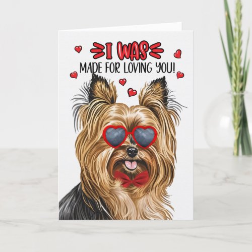Biewer Terrier Dog Made for Loving You Valentine Holiday Card