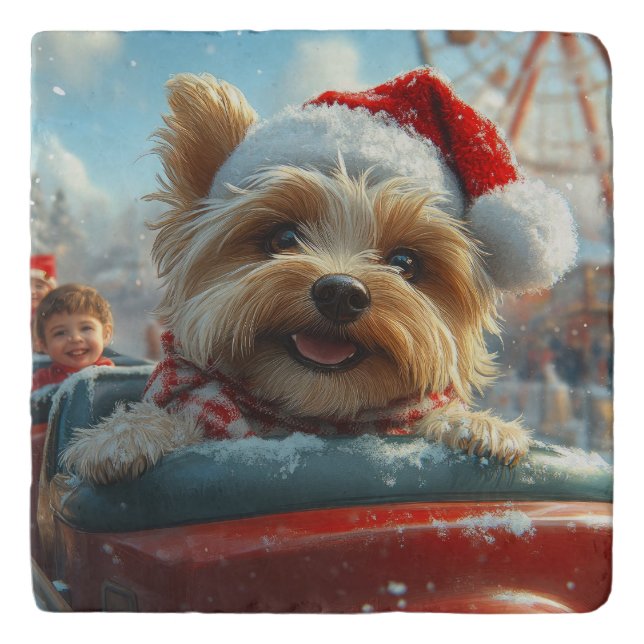 Biewer Terrier Dog Roller Coaster Christmas  (Front)