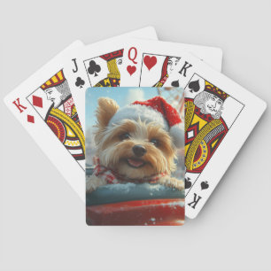 Biewer Terrier Dog Roller Coaster Christmas  Poker Cards