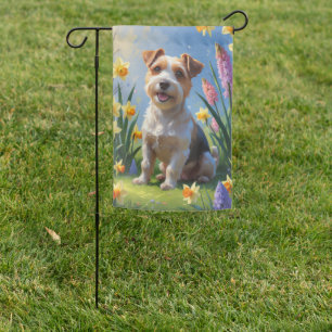 Biewer Terrier Dog Spring Flowers Painting Garden Flag