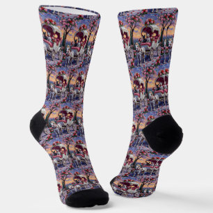 Biewer Terrier Dog Valentine's Day Socks