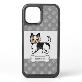 Biewer Terrier Dog With Paws, Dog Bone &amp; Name OtterBox Symmetry iPhone 12 Case