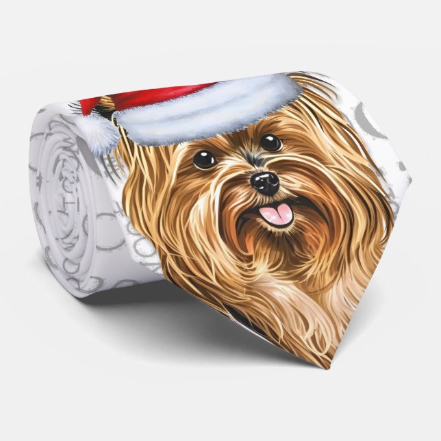 Biewer Terrier Dog Woof Christmas Pet Lover Neck Tie (Rolled)