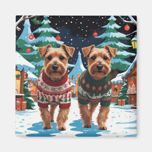 Biewer Terrier Dogs Christmas Snow Holiday Magnet