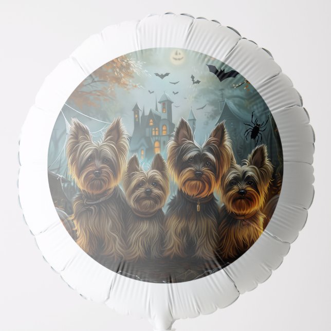 Biewer Terrier Halloween Night Doggy Delight  Balloon (Front)
